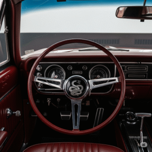 Car with Snake Logo on steering wheel