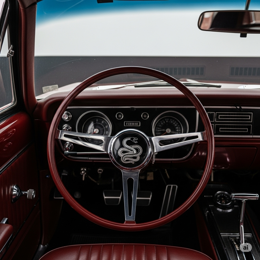 Car with Snake Logo on steering wheel