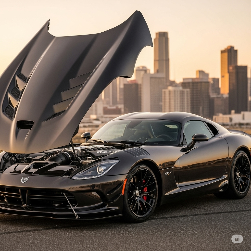 Car with Snake Logo on Steering Wheel